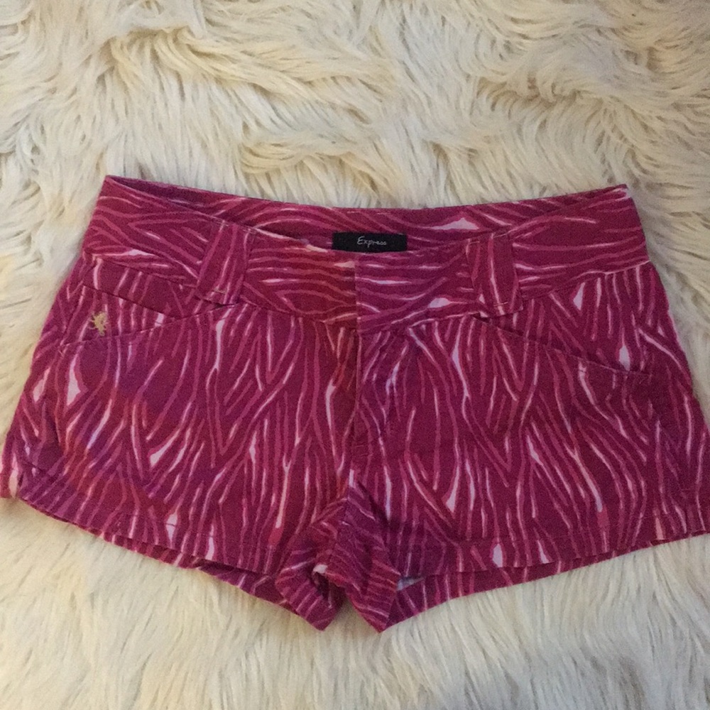 Express pink zebra print shorts
